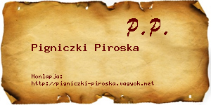Pigniczki Piroska névjegykártya